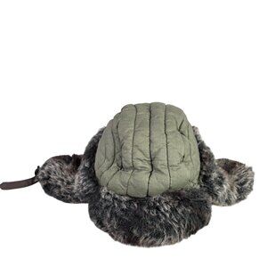American Eagle Outfitters Trapper Hat Faux Fur Lined Flaps & Quilted Design S/M